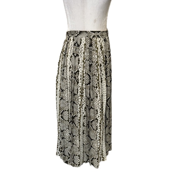 J. Crew Snakeskin Python Pleated A-Line Midi Slip Skirt - 8 - Picture 8 of 15